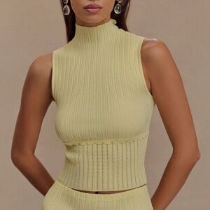 Meshki Indy Pointelle Knit Top - Lemon